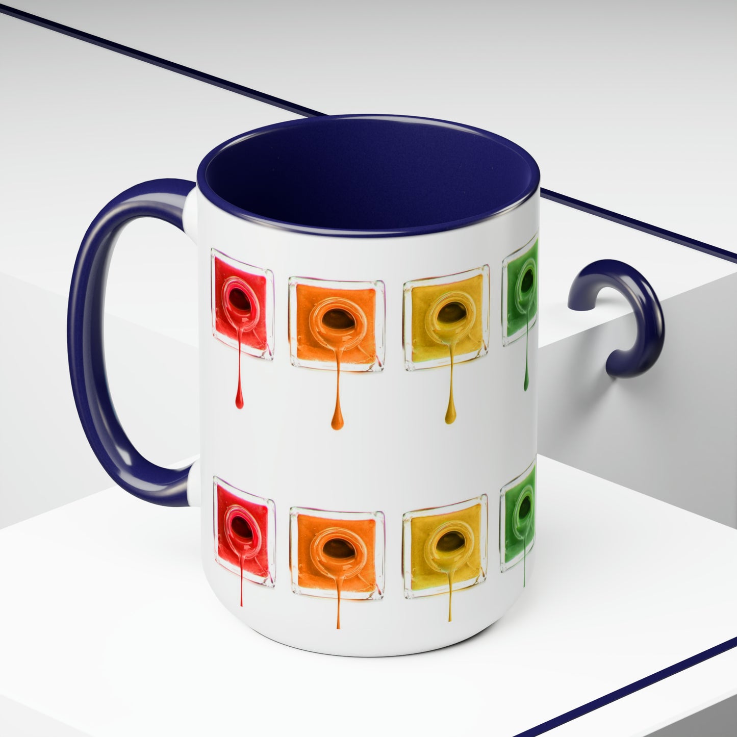 "Cup Of Color" Two-Tone Coffee Mugs, 15oz