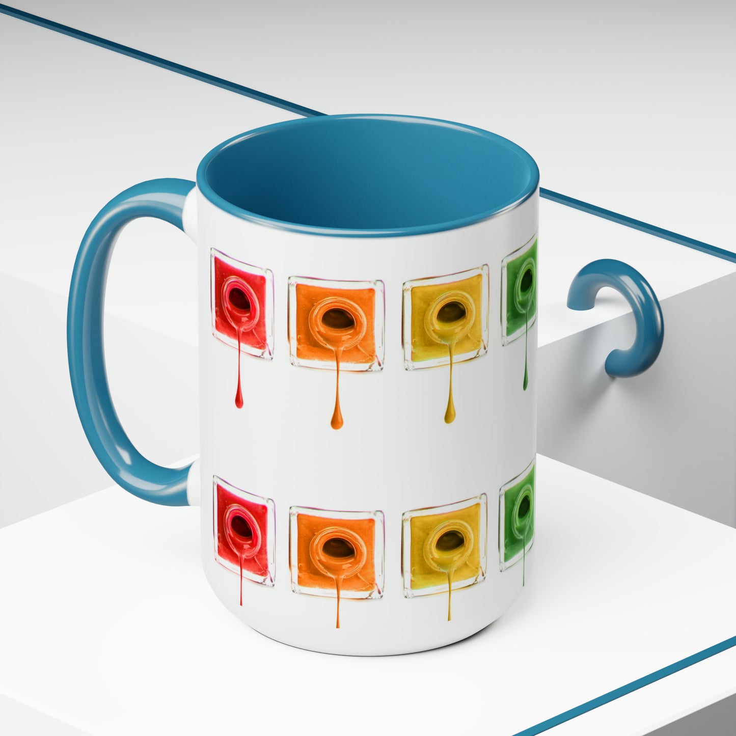 "Cup Of Color" Two-Tone Coffee Mugs, 15oz