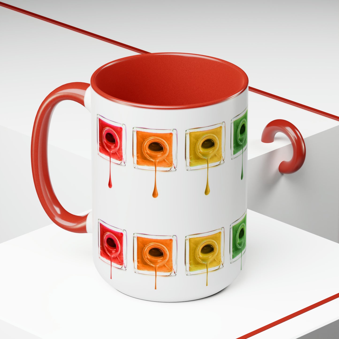 "Cup Of Color" Two-Tone Coffee Mugs, 15oz