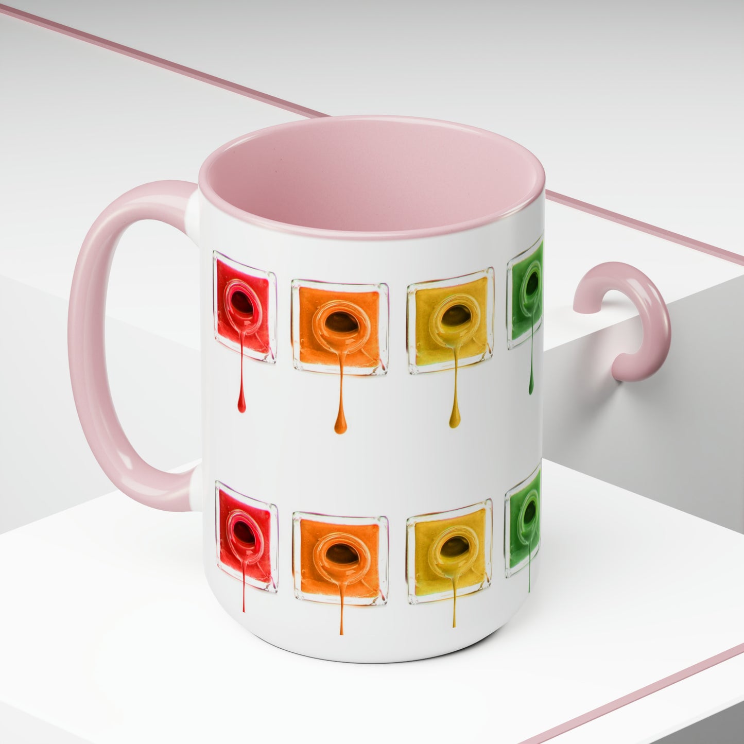 "Cup Of Color" Two-Tone Coffee Mugs, 15oz